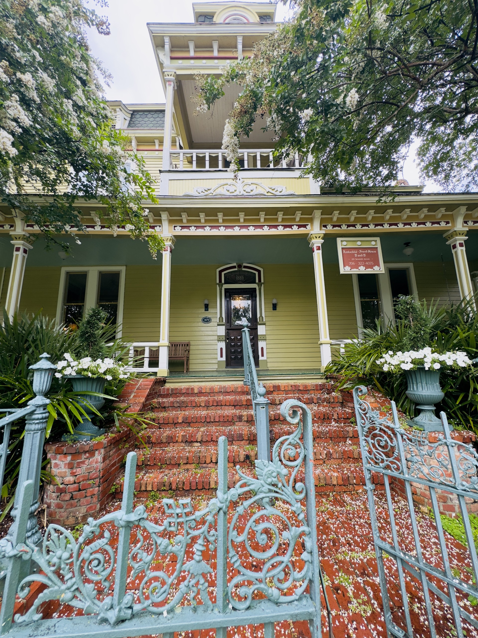 Step through the rod iron gate as you check into The Rothschild Pound House Inn in Columbus, Georgia.