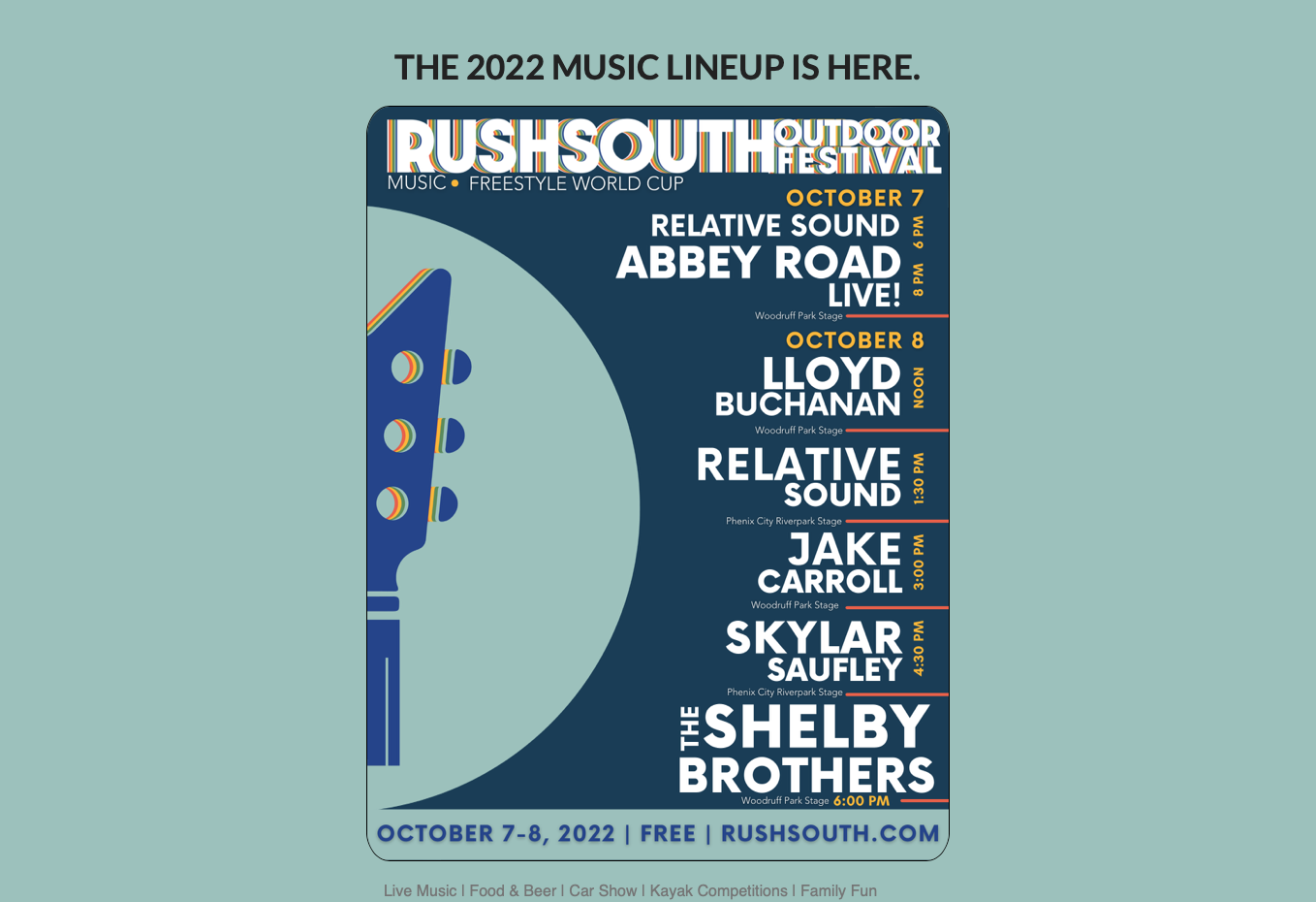 Music Lineup Announced for RushSouth Outdoor Festival Visit Columbus, GA